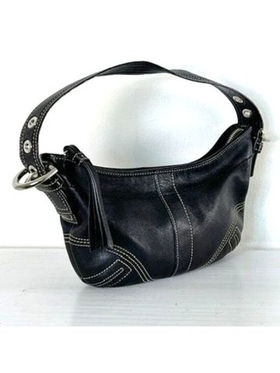 Coach Handbags - VTG Coach Soho Mini Hobo Black Leather Shoulder Bag Purse Authentic 1310 EUC
